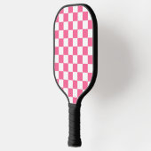 Roze wit geruit controlepatroon pickleball paddle (Links)