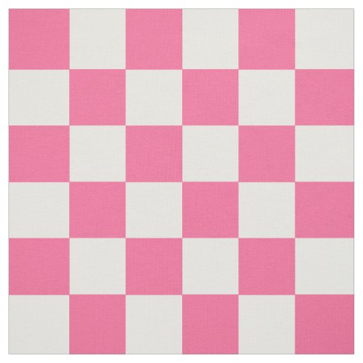Roze wit geruit controlepatroon stof (Swatch)