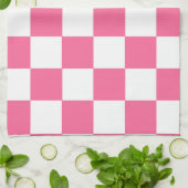 Roze wit geruit controlepatroon theedoek (Gevouwen)