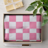 Roze wit geruit controlepatroon tissuepapier (Geschenk)