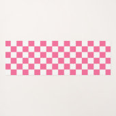 Roze wit geruit controlepatroon yogamat (Achterkant (horizontaal))