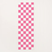Roze wit geruit controlepatroon yogamat (Achterkant)