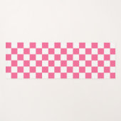 Roze wit geruit controlepatroon yogamat (Voorkant (horizontaal))
