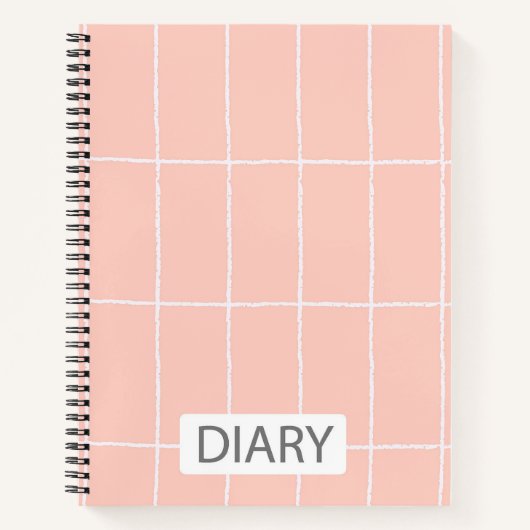 Roze & Wit Gestreept Dagboek Notitieboek (Voorkant)