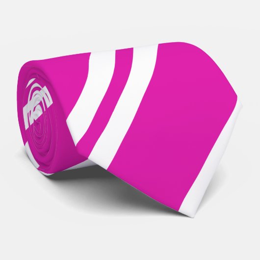 Roze Wit Gestreept patroon Stropdas (Opgerold)