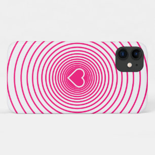 Roze Wit Gestreepte iPhone Case Heart Kies Kleuren