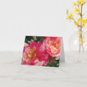 Roze Wit Gestreepte Rozen Blank Foto Art Note Kaar Kaart (Gele Bloem)