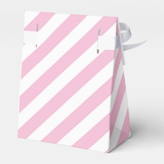 Roze & Wit Gestreepte Verjaardagsfeestvoordeeldoze Bedankdoosjes (Achterkant)