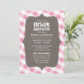 Roze & Wit Gingham Canvas Vrijgezellenfeest Kaart (Staand voorkant)