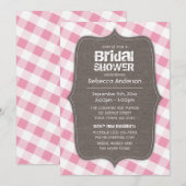Roze & Wit Gingham Canvas Vrijgezellenfeest Kaart (Voorkant / Achterkant)