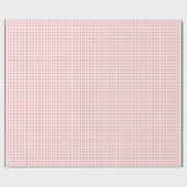 Roze Wit Gingham Check Meisje Verjaardag Baby show Cadeaupapier (Vlak)