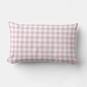 Roze Wit Gingham Controleer patroon Kussen