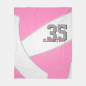 roze wit giraal volleybal gepersonaliseerd fleece deken (Voorkant)