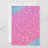 Roze, Wit & Glitter Meisje Verjaardagsfeest Kaart (Achterkant)