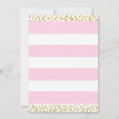 Roze Wit & Goud BABY SHOWER Meisje Uitnodigingen (Achterkant)