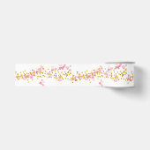Roze Wit Goud Confetti Design Grosgrain Lint (Voorkant)