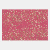 Roze Wit Goud Confetti Sparkle Inpakpapier Vel (Voorkant 2)
