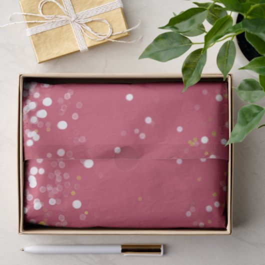Roze Wit Goud Confetti Sparkle Tissuepapier (Geschenk)