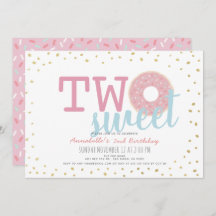 Roze Wit Goud Donut Twee Zoete Meisje 2e Verjaarda