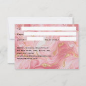 Roze Wit Goud Gemarmerd Cadeaubon Kaart (Achterkant)