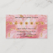 Roze wit goud gemarmerde platte loyaliteit Kaart Klantenkaartje (Achterkant)