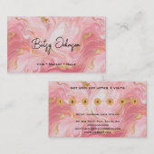 Roze wit goud gemarmerde platte loyaliteit Kaart Klantenkaartje (Voorkant / Achterkant)