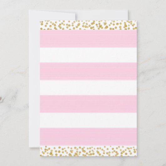 Roze Wit & Goud Hart VERJAARDAG UITNODIGINGEN (Achterkant)