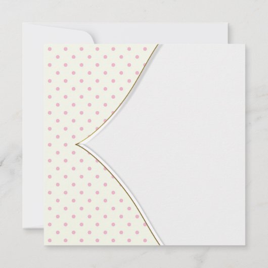 Roze Wit Goud Kruis Baby Meisje Doop Kaart (Achterkant)