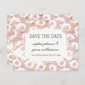 Roze Wit Goud Liefde XO bruiloft save the date (Voorkant / Achterkant)