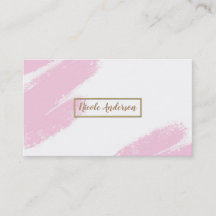 Roze Wit & Goud Modern Minimaal Roze Kwast