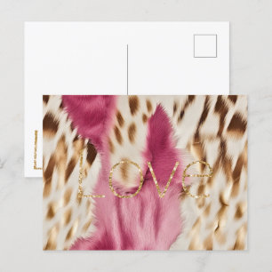 Roze Wit Goud Zuidwesten Cowgirl Glitter Liefde Briefkaart