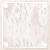 Roze Wit Goud Zuidwesten Cowgirl Glitter Liefde Glazen Onderzetter (Achterkant)