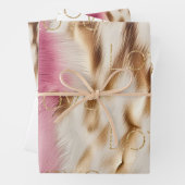 Roze Wit Goud Zuidwesten Cowgirl Glitter Liefde Inpakpapier Vel (In situ)