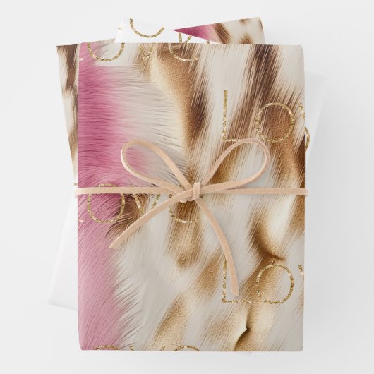 Roze Wit Goud Zuidwesten Cowgirl Glitter Liefde Inpakpapier Vel (In situ)