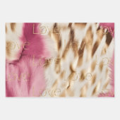 Roze Wit Goud Zuidwesten Cowgirl Glitter Liefde Inpakpapier Vel (Voorkant)