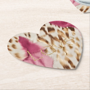 Roze Wit Goud Zuidwesten Cowgirl Glitter Liefde Kartonnen Onderzetters