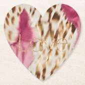 Roze Wit Goud Zuidwesten Cowgirl Glitter Liefde Kartonnen Onderzetters (Voorkant)