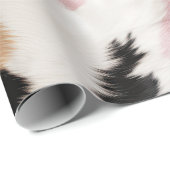 Roze Wit Goud Zwart Faux Koeienhuid Dier Cadeaupapier (Rol Hoek)