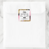 Roze Wit Gouden Inkt Soja Kaars Labels (Tas)
