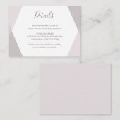 Roze Wit Grijs Geometrische Huwelijk Hotel Details Informatiekaartje (Voorkant / Achterkant)