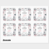 Roze Wit Grijs  Huizen Kerst stickers (Vel)