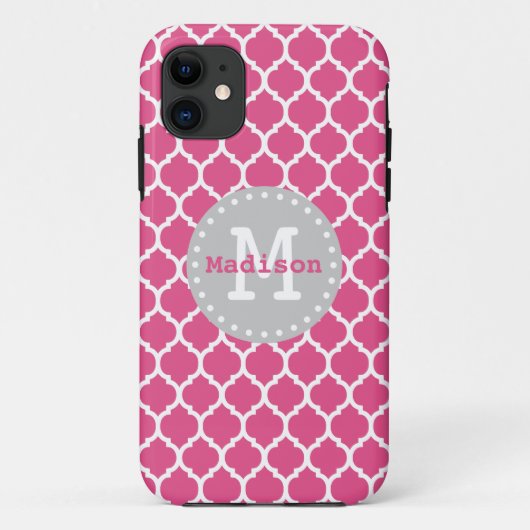 Roze wit grijs Marokkaans persfotogram Case-Mate iPhone Case (Achterkant)