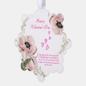 Roze Wit Groen Elegant Valentijn Ornament (Links)