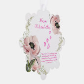 Roze Wit Groen Elegant Valentijn Ornament Kaart (Rechts)