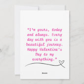 Roze Wit Groen Elegant Valentijnskaart Feestdagenkaart (Achterkant)