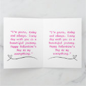 Roze Wit Groen Elegante Valentijn Kaart (Binnen)