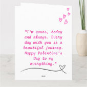 Roze Wit Groen Elegante Valentijn Kaart (Achterkant)