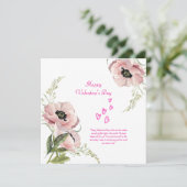 Roze Wit Groen Elegante Valentijn Kaart (Staand voorkant)