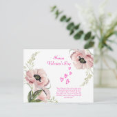 Roze Wit Groen Elegante Valentijn Post Kaart (Staand voorkant)