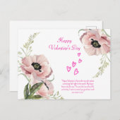 Roze Wit Groen Elegante Valentijn Post Kaart (Voorkant / Achterkant)